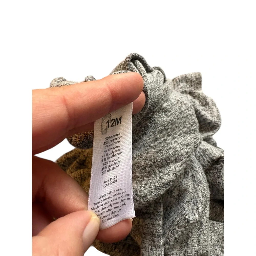 Carter's Just One You Gray Ruffle Long Sleeve Romper Jumpsuit‎ 12M